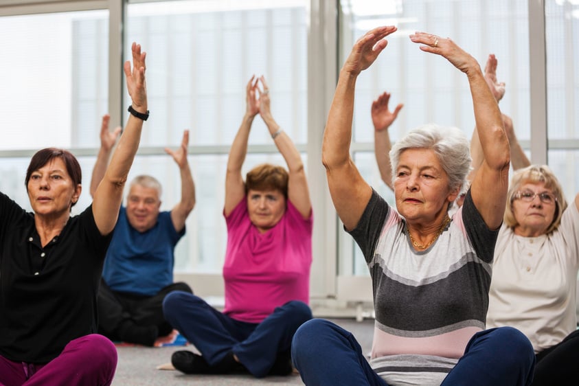 Seniors Doing Pilates Exercises